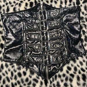Lip Service PVC buckle corset belt